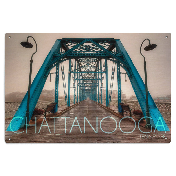 Chattanooga, Tennessee, Walnut Street Bridge in the Fog, Lantern Press Photography, Wood Signs and Postcards - Lantern Press