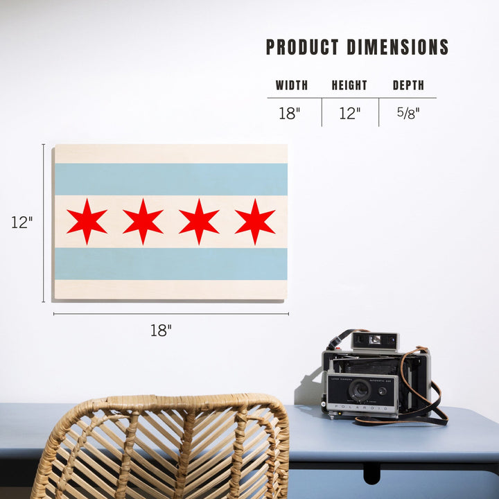 Chicago, Illinois, Flag (Version #2), Lantern Press Artwork, Wood Signs and Postcards - Lantern Press