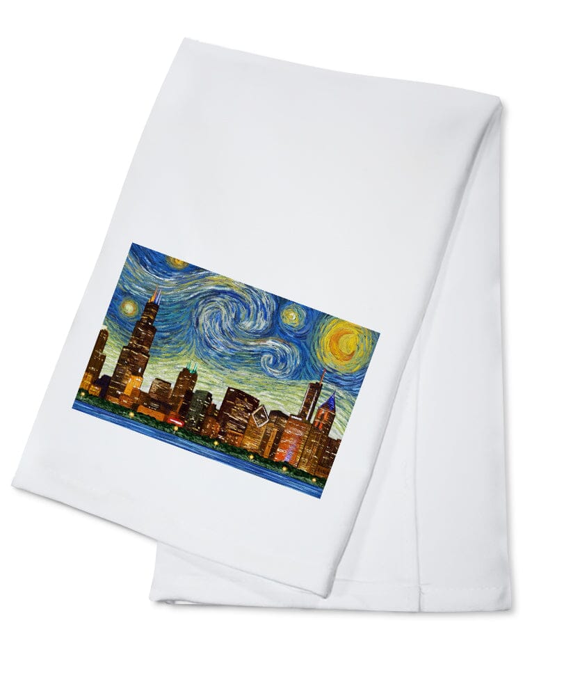 Chicago, Illinois, Starry Night City Series, Lantern Press Artwork Kitchen Lantern Press 