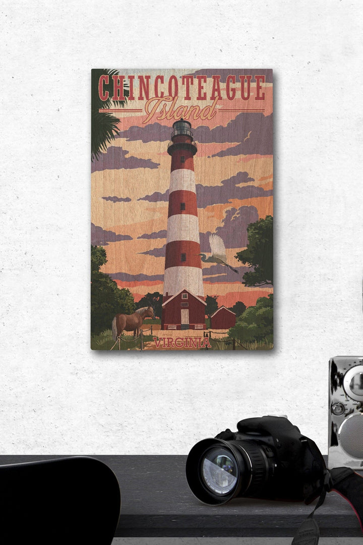 Chincoteague, Virginia, Lighthouse, Lantern Press Artwork, Wood Signs and Postcards - Lantern Press