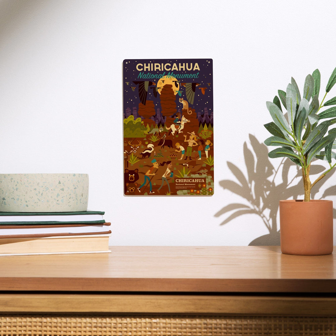 Chiricahua National Monument, Arizona, Night Time Geometric, Lantern Press Artwork, Wood Signs and Postcards - Lantern Press