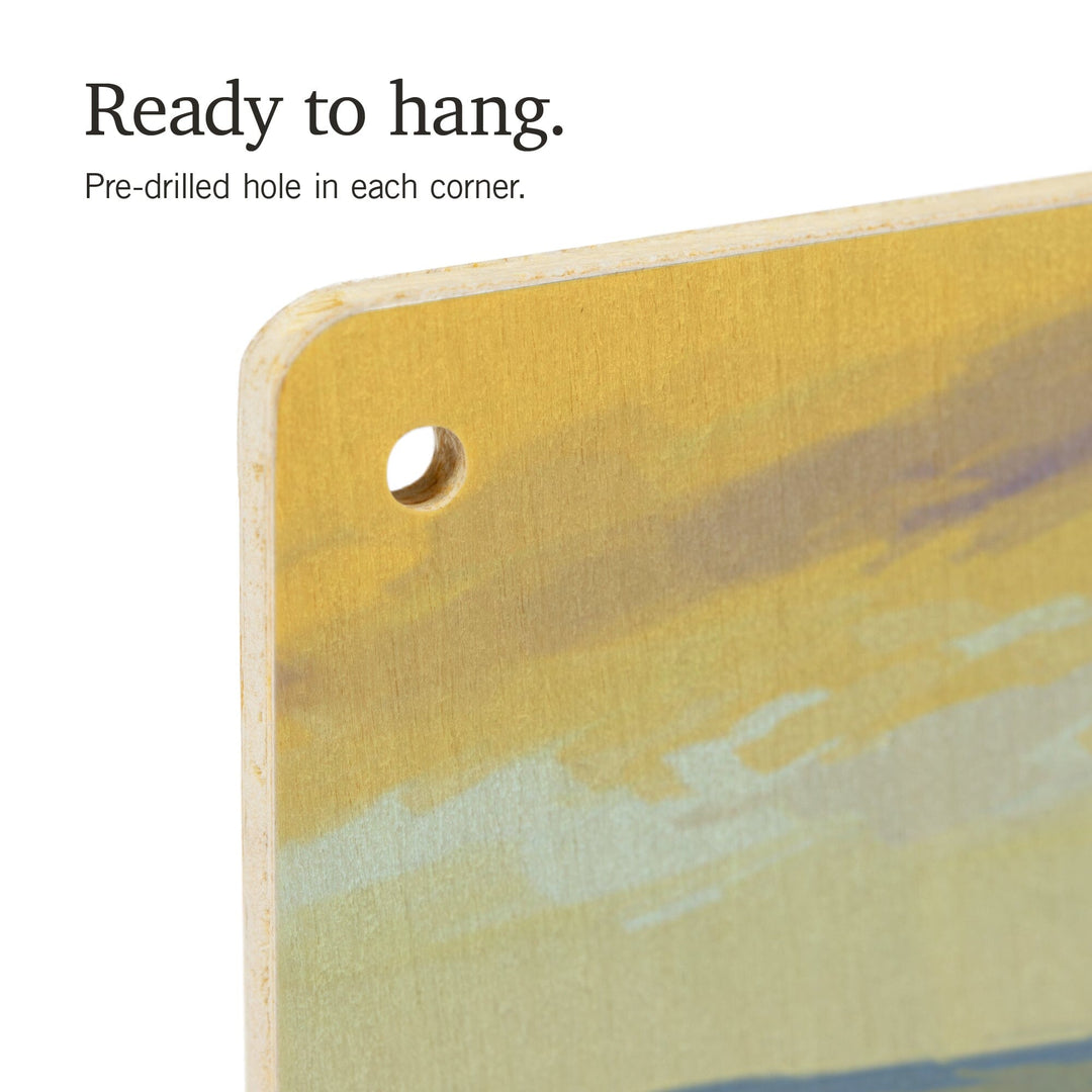 Connecticut, Wooden Boat, Lantern Press Artwork, Wood Signs and Postcards - Lantern Press