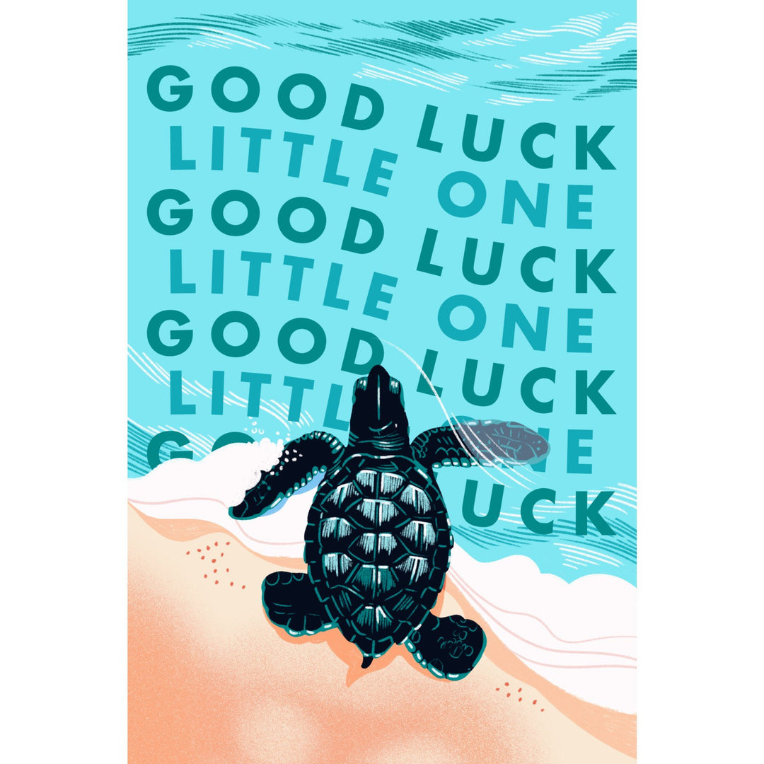 Courageous Explorer Collection, Turtle, Good Luck Little One, Stretched Canvas - Lantern Press