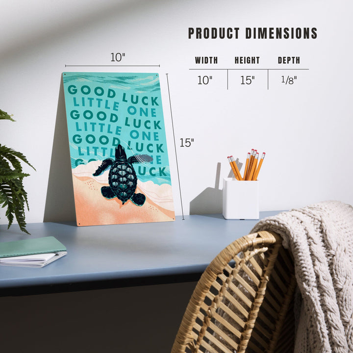 Courageous Explorer Collection, Turtle, Good Luck Little One, Wood Signs and Postcards - Lantern Press
