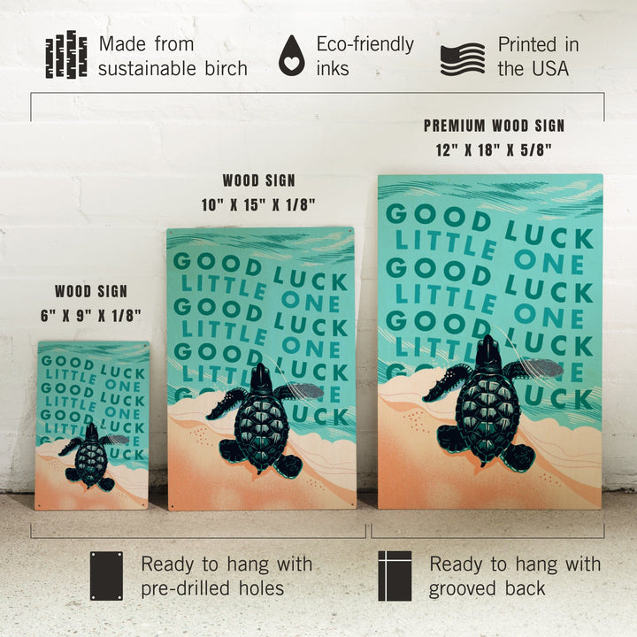 Courageous Explorer Collection, Turtle, Good Luck Little One, Wood Signs and Postcards - Lantern Press