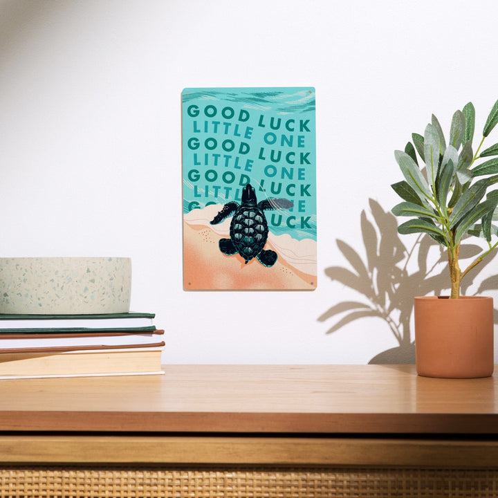 Courageous Explorer Collection, Turtle, Good Luck Little One, Wood Signs and Postcards - Lantern Press
