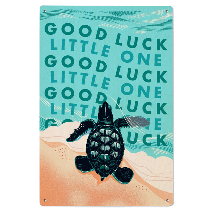 Courageous Explorer Collection, Turtle, Good Luck Little One, Wood Signs and Postcards - Lantern Press