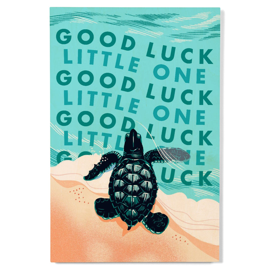 Courageous Explorer Collection, Turtle, Good Luck Little One, Wood Signs and Postcards - Lantern Press