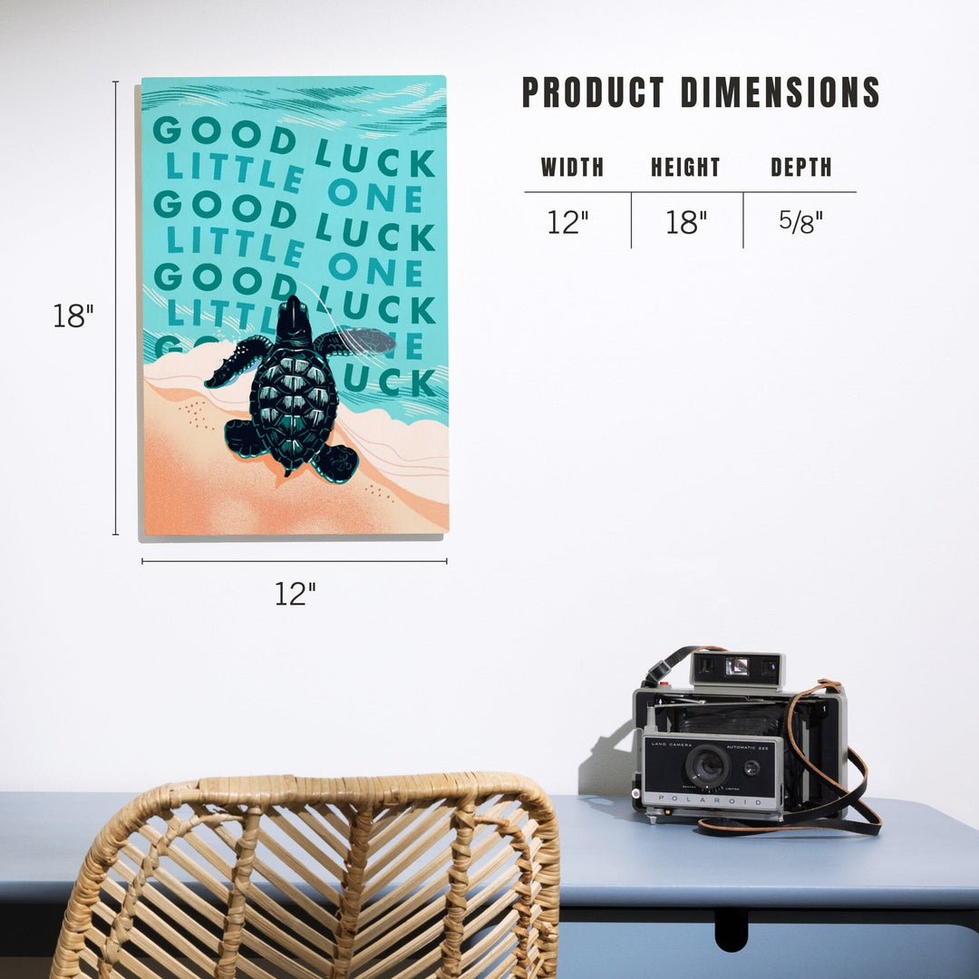 Courageous Explorer Collection, Turtle, Good Luck Little One, Wood Signs and Postcards - Lantern Press
