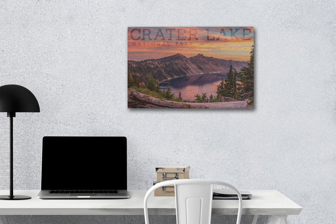 Crater Lake National Park, Oregon, Early Morning, Lantern Press Photography, Wood Signs and Postcards - Lantern Press