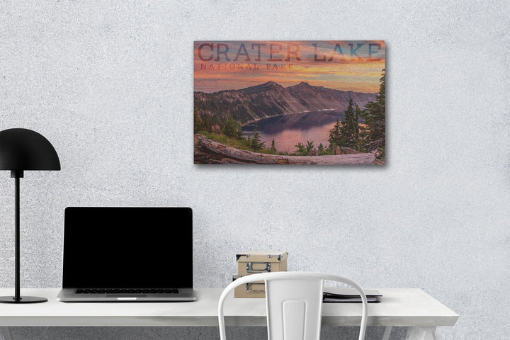 Crater Lake National Park, Oregon, Early Morning, Lantern Press Photography, Wood Signs and Postcards - Lantern Press