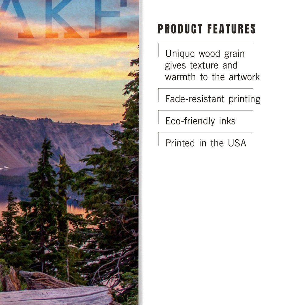 Crater Lake National Park, Oregon, Early Morning, Lantern Press Photography, Wood Signs and Postcards - Lantern Press