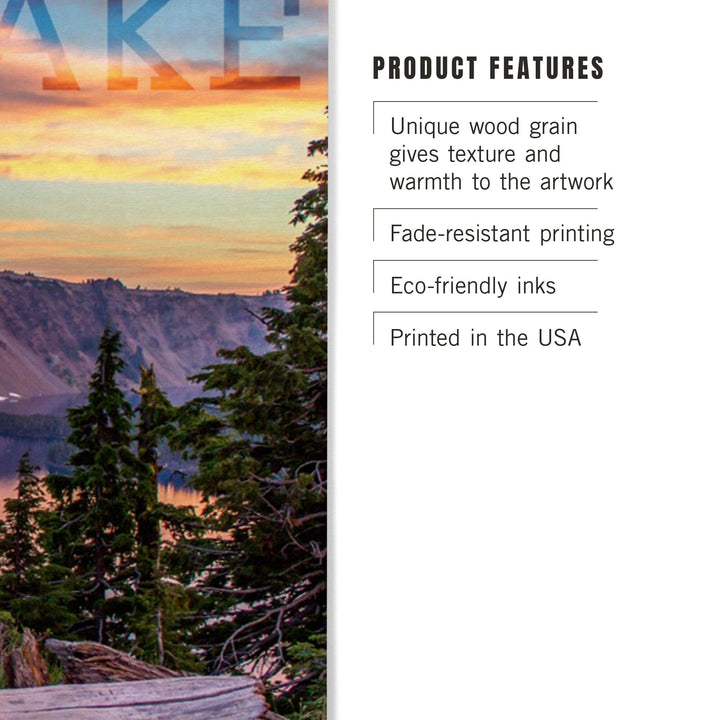 Crater Lake National Park, Oregon, Early Morning, Lantern Press Photography, Wood Signs and Postcards - Lantern Press