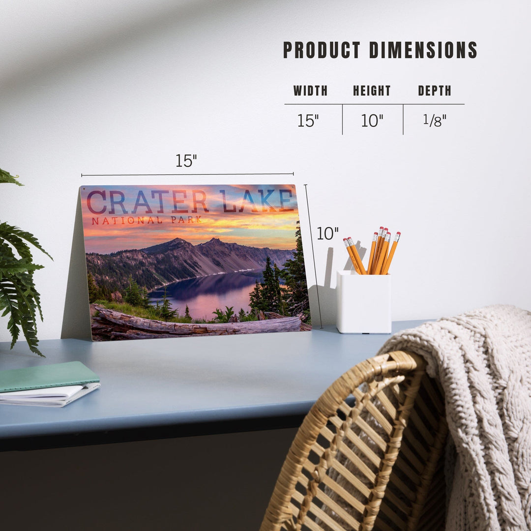 Crater Lake National Park, Oregon, Early Morning, Lantern Press Photography, Wood Signs and Postcards - Lantern Press