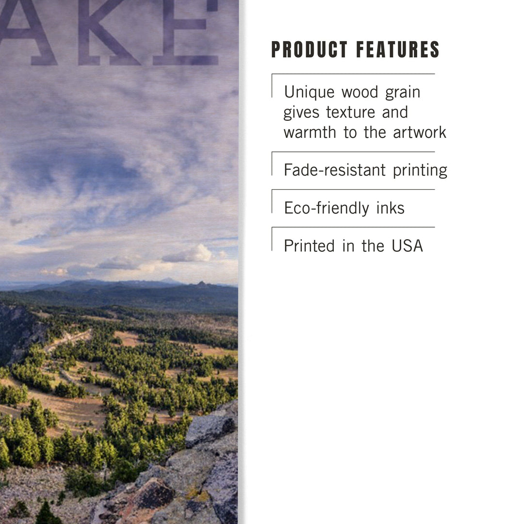 Crater Lake National Park, Oregon, Panoramic View, Lantern Press Photography, Wood Signs and Postcards - Lantern Press