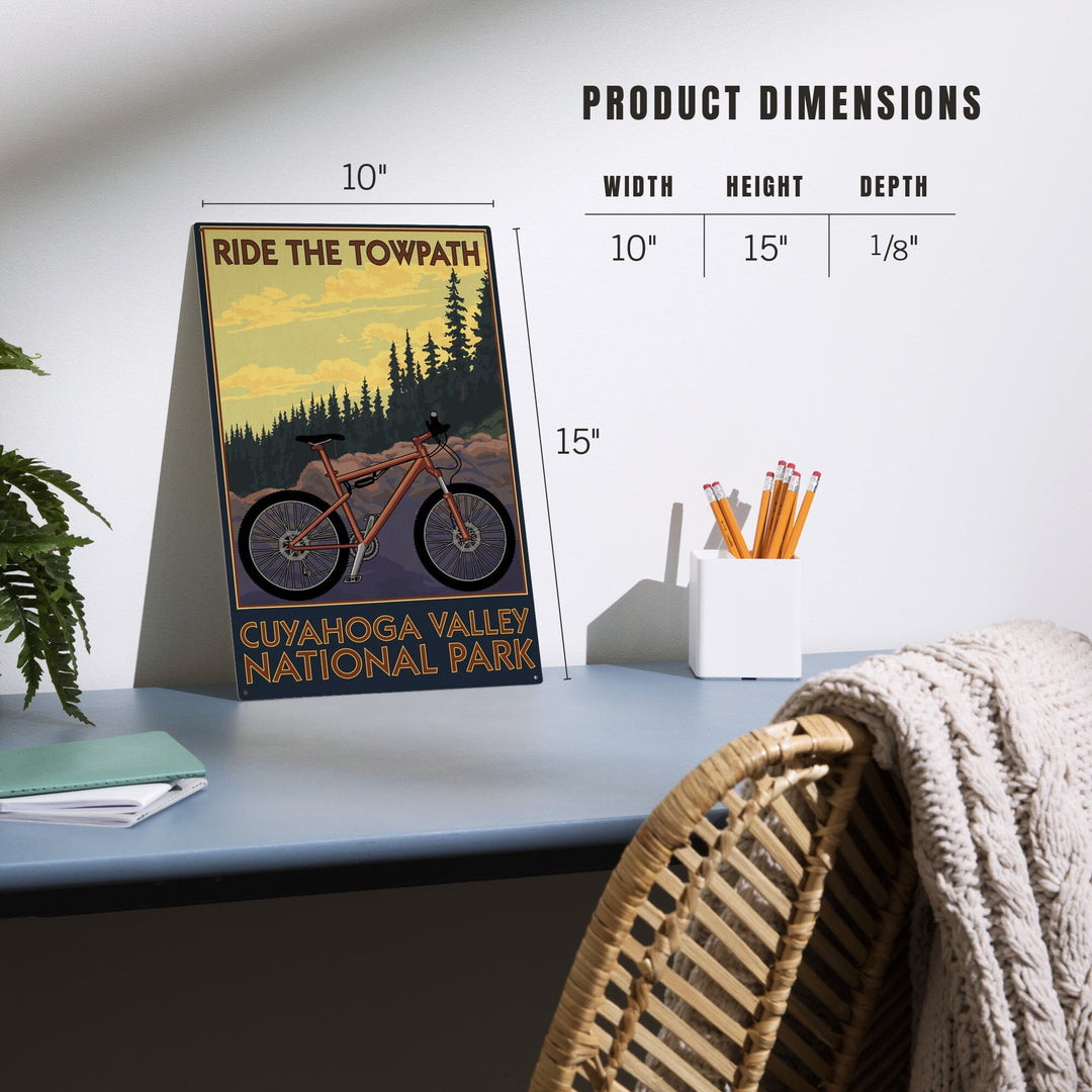 Cuyahoga Valley National Park, Ohio, Mountain Bike, Lantern Press Artwork, Wood Signs and Postcards - Lantern Press