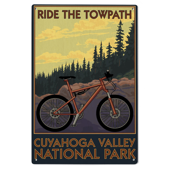 Cuyahoga Valley National Park, Ohio, Mountain Bike, Lantern Press Artwork, Wood Signs and Postcards - Lantern Press
