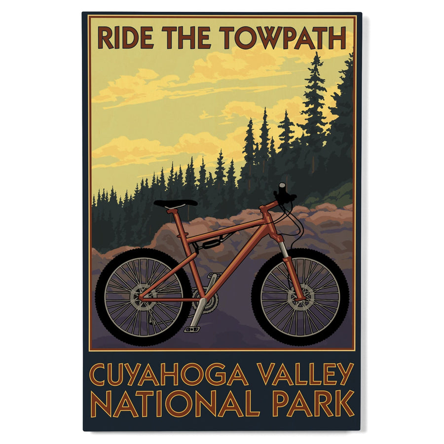 Cuyahoga Valley National Park, Ohio, Mountain Bike, Lantern Press Artwork, Wood Signs and Postcards - Lantern Press