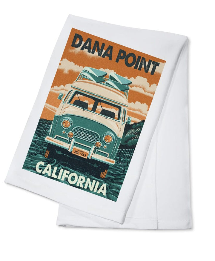 Dana Point, California, Letterpress, Camper Van, Lantern Press Artwork - Lantern Press