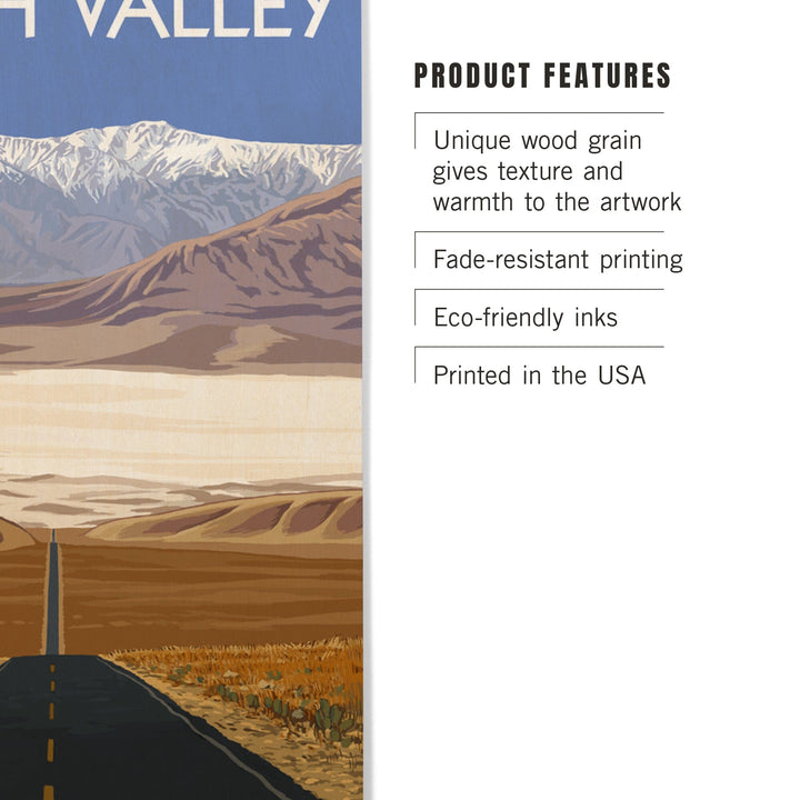Death Valley National Park, California, Highway View, Lantern Press Artwork, Wood Signs and Postcards - Lantern Press