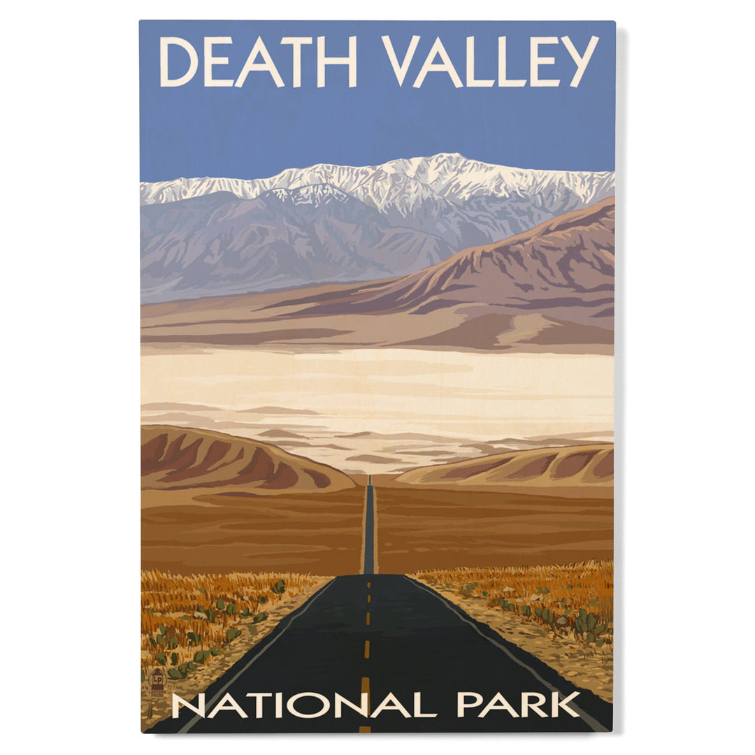 Death Valley National Park, California, Highway View, Lantern Press Artwork, Wood Signs and Postcards - Lantern Press