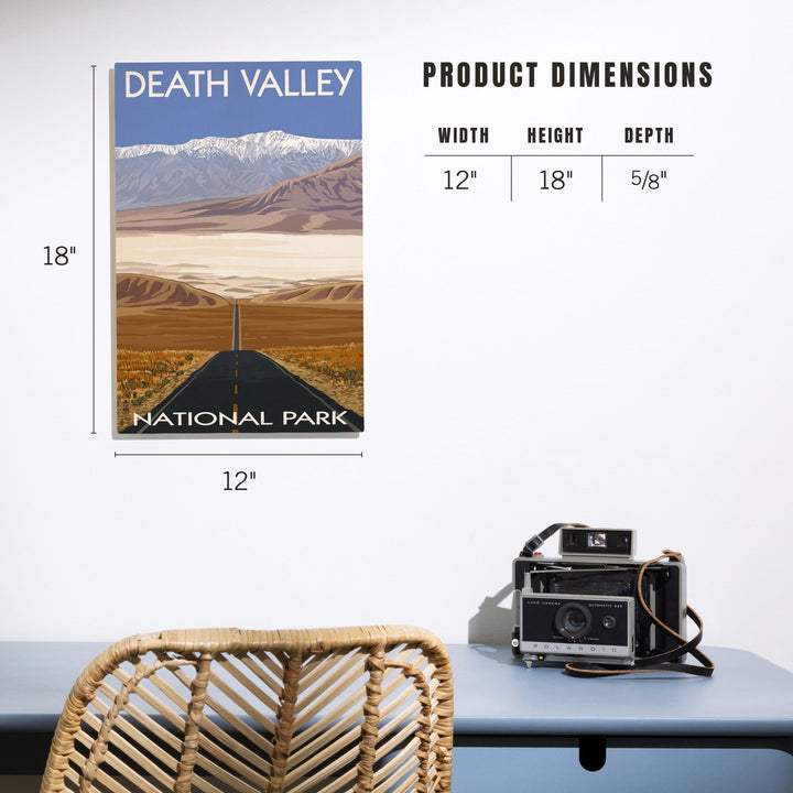 Death Valley National Park, California, Highway View, Lantern Press Artwork, Wood Signs and Postcards - Lantern Press