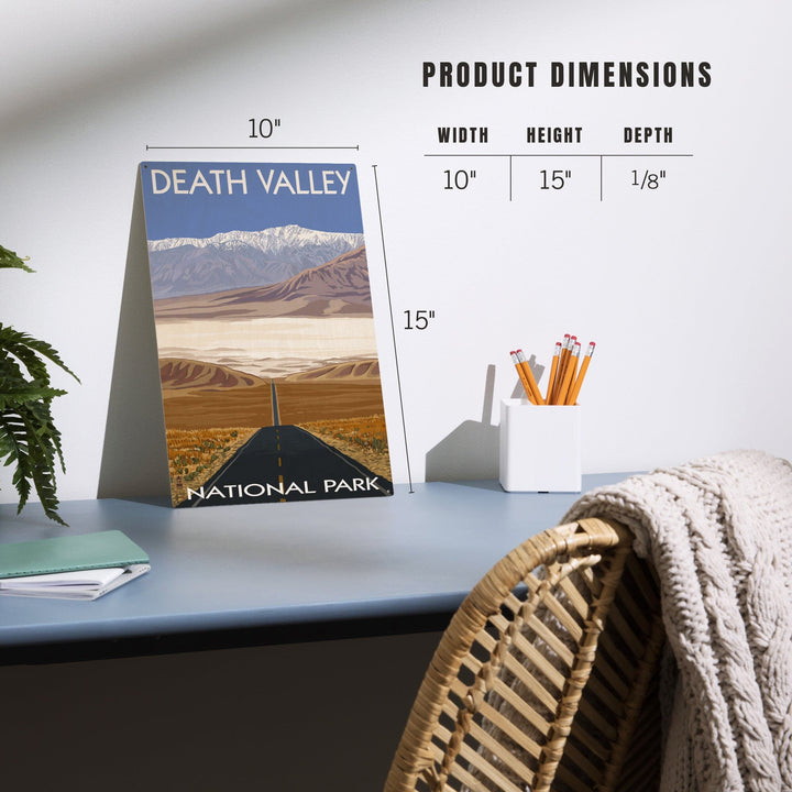 Death Valley National Park, California, Highway View, Lantern Press Artwork, Wood Signs and Postcards - Lantern Press