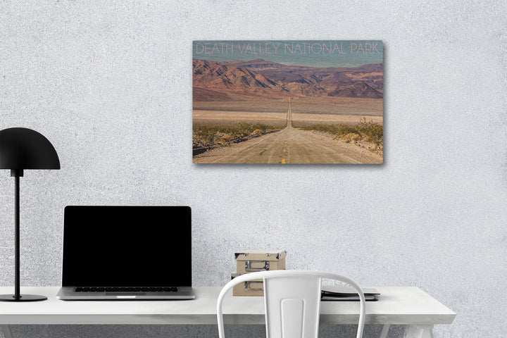 Death Valley National Park, Road, Lantern Press Photography, Wood Signs and Postcards - Lantern Press