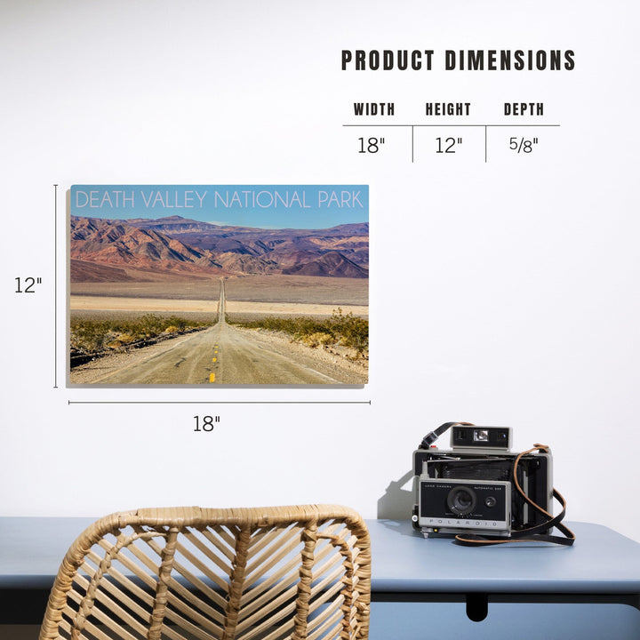Death Valley National Park, Road, Lantern Press Photography, Wood Signs and Postcards - Lantern Press