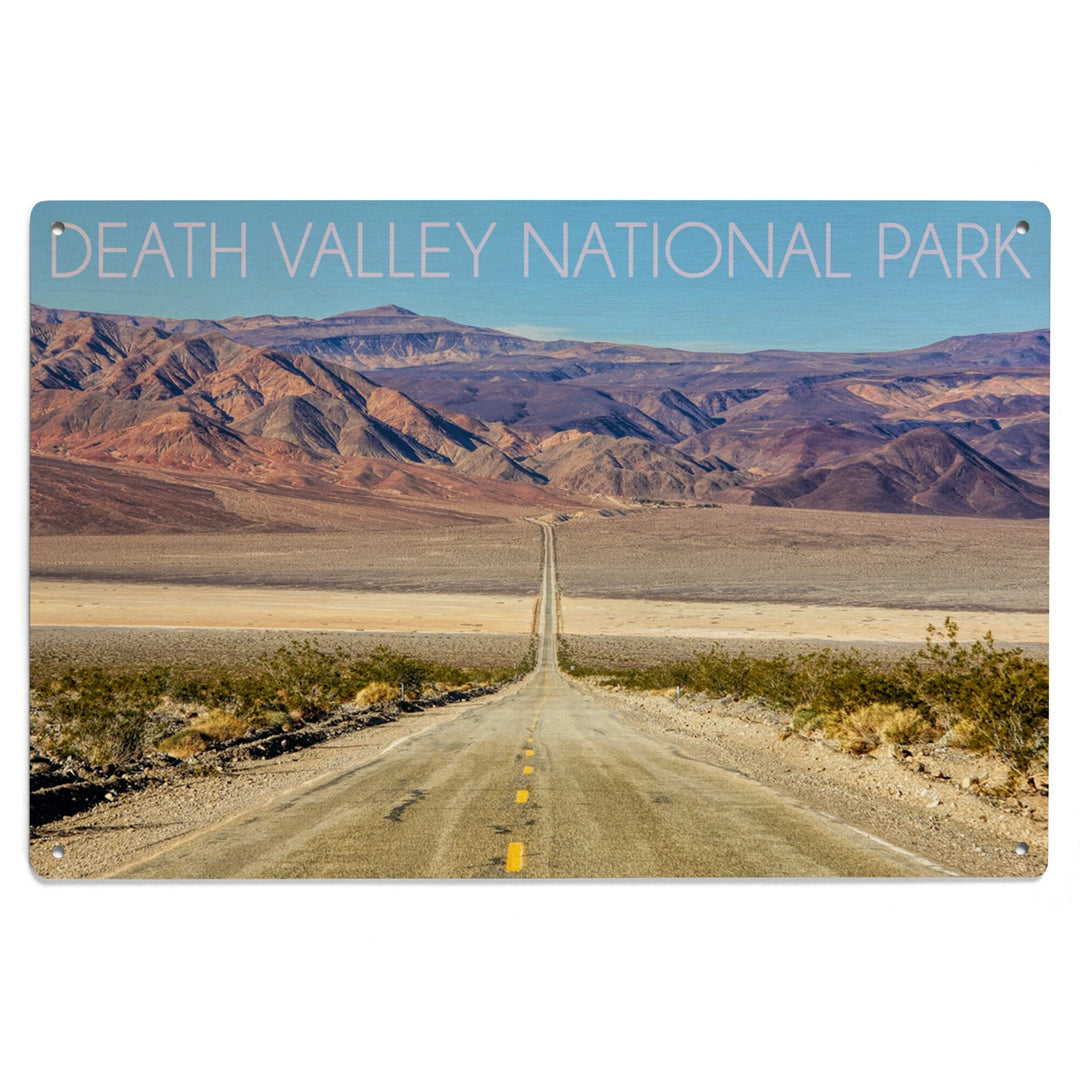 Death Valley National Park, Road, Lantern Press Photography, Wood Signs and Postcards - Lantern Press