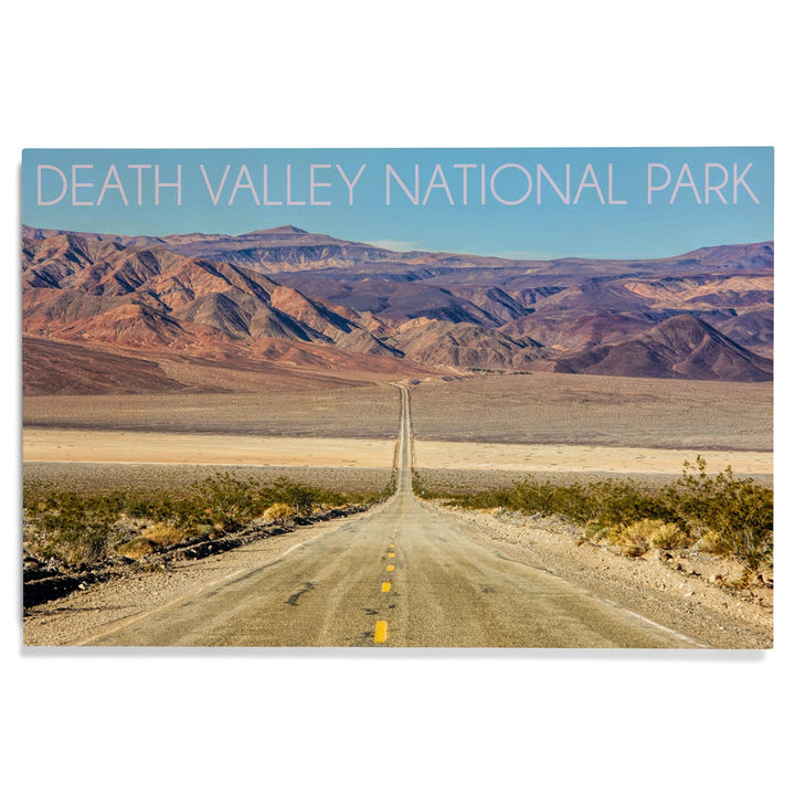 Death Valley National Park, Road, Lantern Press Photography, Wood Signs and Postcards - Lantern Press
