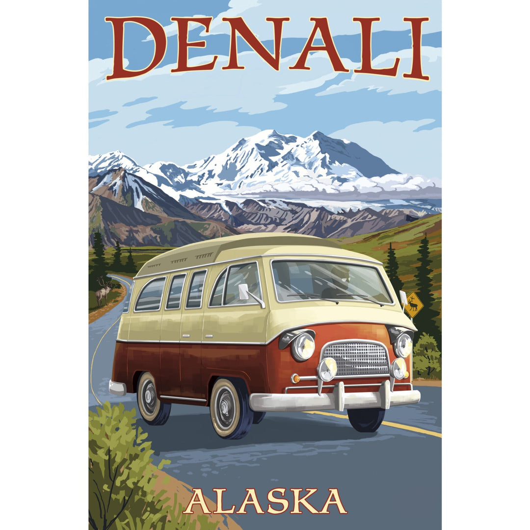 Denali, Alaska, Camper Van, Lantern Press Artwork - Lantern Press