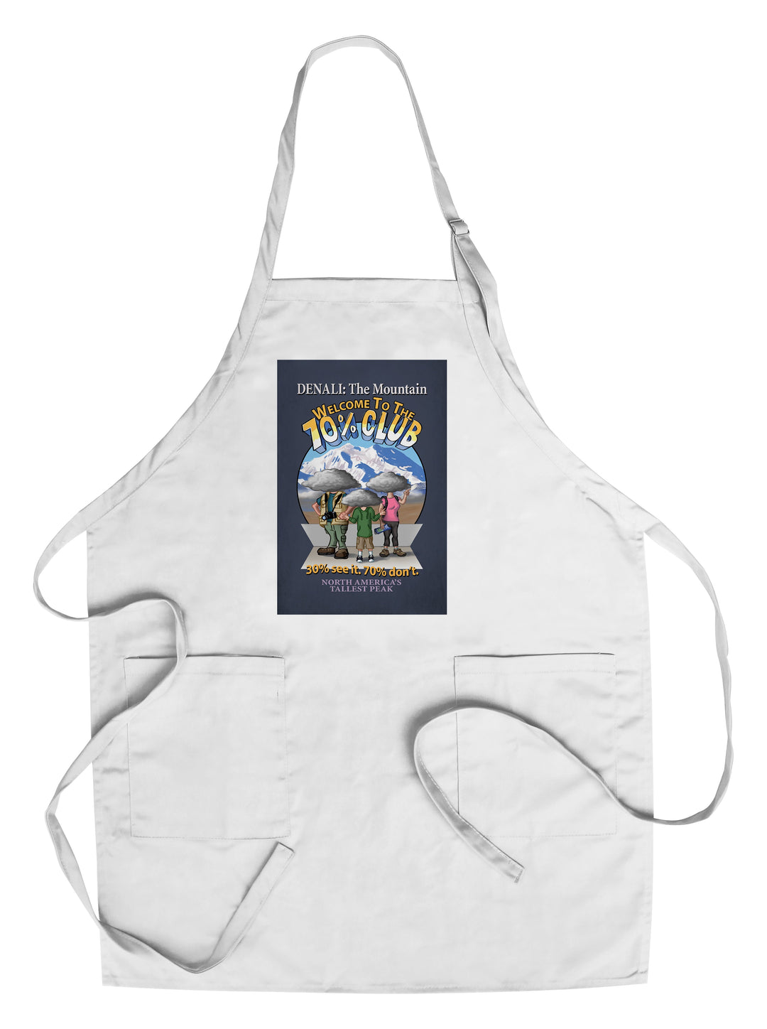 Denali, Alaska, The Mountain, 70 Percent Club, Contour, Organic Cotton Kitchen Tea Towels - Lantern Press