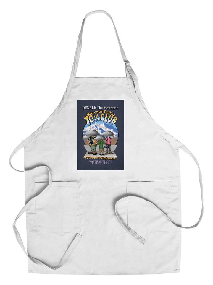 Denali, Alaska, The Mountain, 70 Percent Club, Contour, Organic Cotton Kitchen Tea Towels - Lantern Press