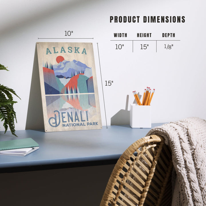 Denali National Park, Alaska, Lantern Press Artwork, Wood Signs and Postcards - Lantern Press