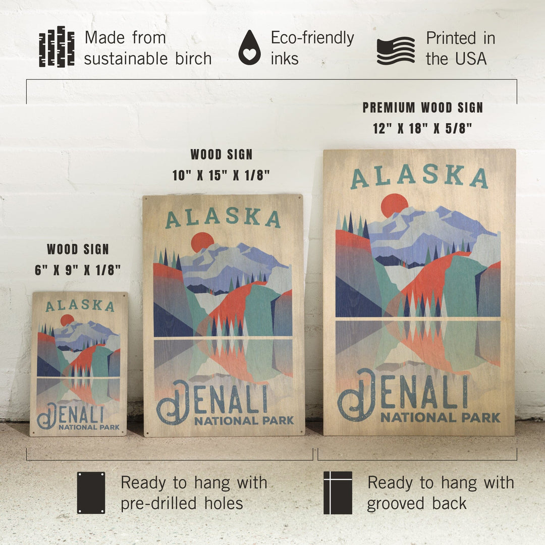 Denali National Park, Alaska, Lantern Press Artwork, Wood Signs and Postcards - Lantern Press