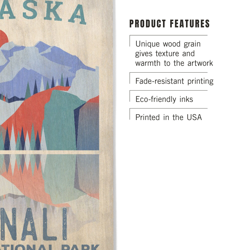 Denali National Park, Alaska, Lantern Press Artwork, Wood Signs and Postcards - Lantern Press