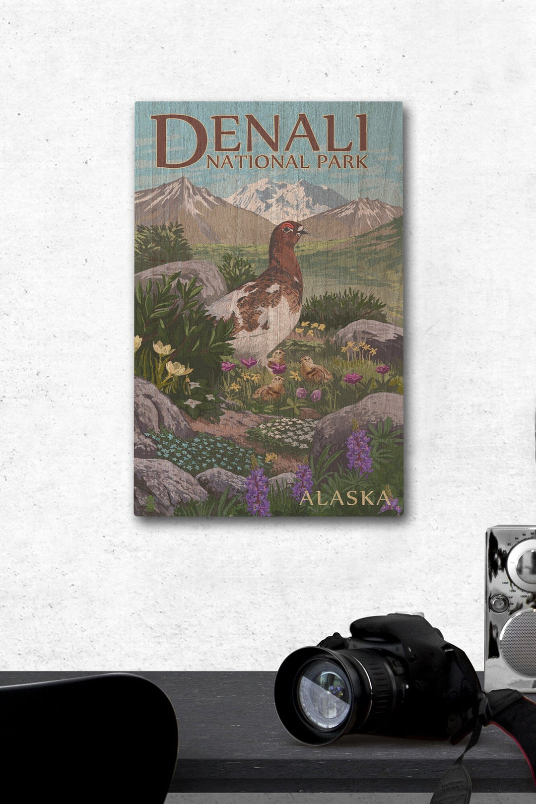 Denali National Park, Alaska, Ptarmigan, Lantern Press Artwork, Wood Signs and Postcards - Lantern Press