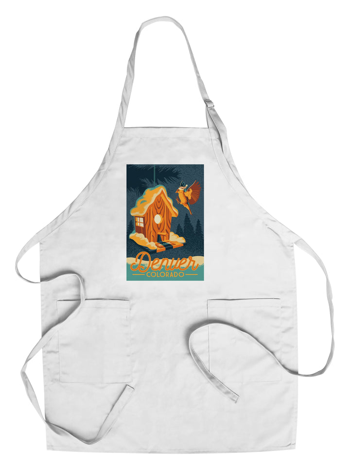Denver, Colorado, Birdhouse, Organic Cotton Kitchen Tea Towels - Lantern Press
