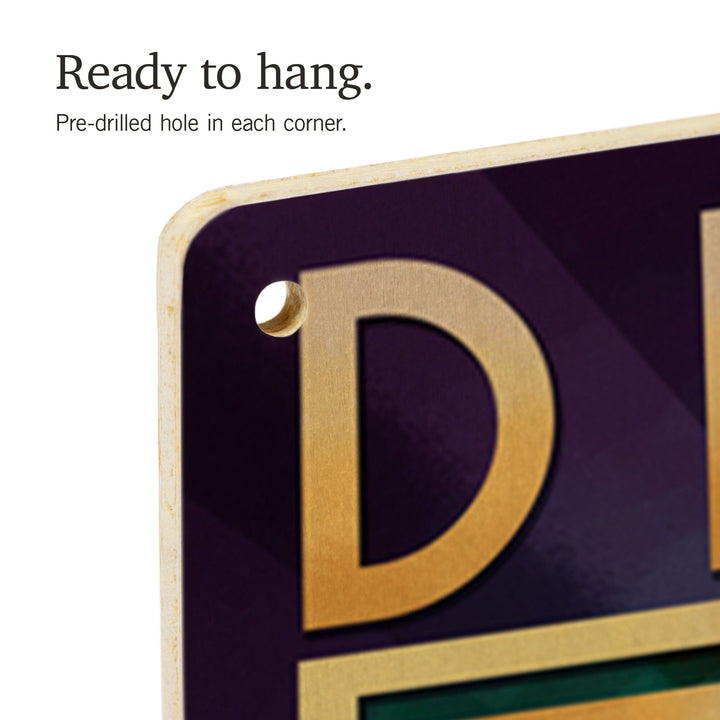 Detroit, Michigan, Deco Woman & Car, Lantern Press Artwork, Wood Signs and Postcards - Lantern Press