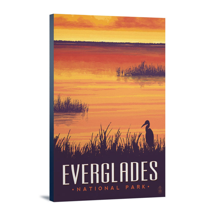 Everglades National Park, Sunset, Lantern Press Artwork, Stretched Canvas - Lantern Press