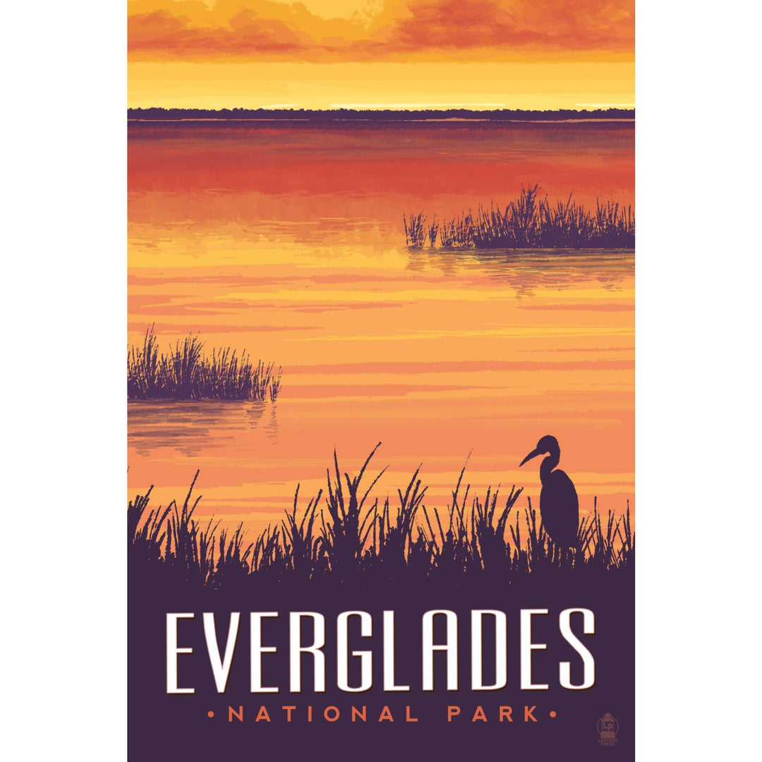 Everglades National Park, Sunset, Lantern Press Artwork, Stretched Canvas - Lantern Press