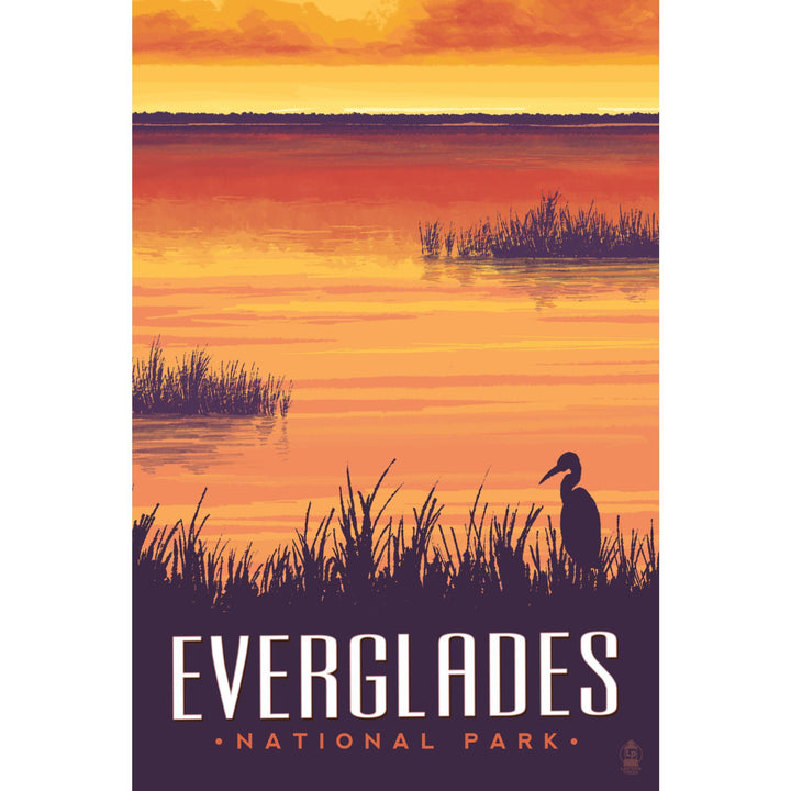 Everglades National Park, Sunset, Lantern Press Artwork, Stretched Canvas - Lantern Press