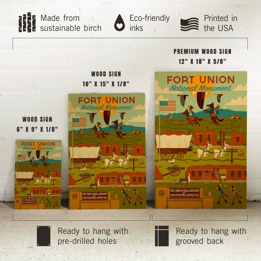 Fort Union National Monument, New Mexico, Geometric, Lantern Press Artwork, Wood Signs and Postcards - Lantern Press