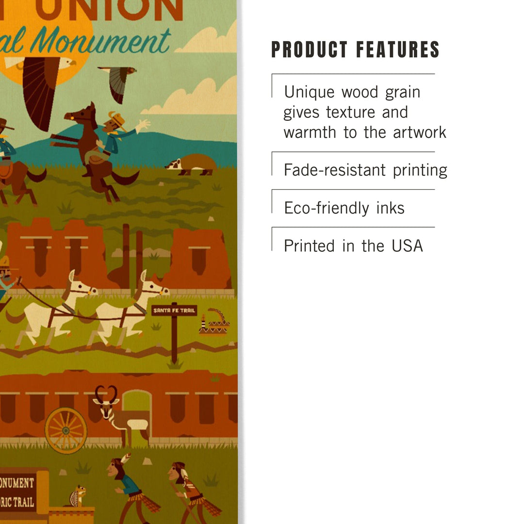 Fort Union National Monument, New Mexico, Geometric, Lantern Press Artwork, Wood Signs and Postcards - Lantern Press