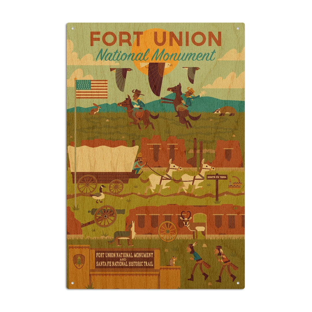 Fort Union National Monument, New Mexico, Geometric, Lantern Press Artwork, Wood Signs and Postcards - Lantern Press