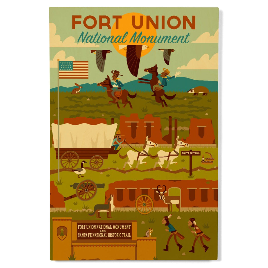 Fort Union National Monument, New Mexico, Geometric, Lantern Press Artwork, Wood Signs and Postcards - Lantern Press