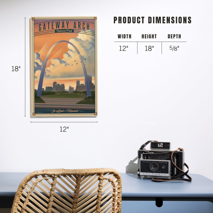 Gateway Arch National Park, Missouri, Lithograph National Park Series, Lantern Press Artwork, Wood Signs and Postcards - Lantern Press