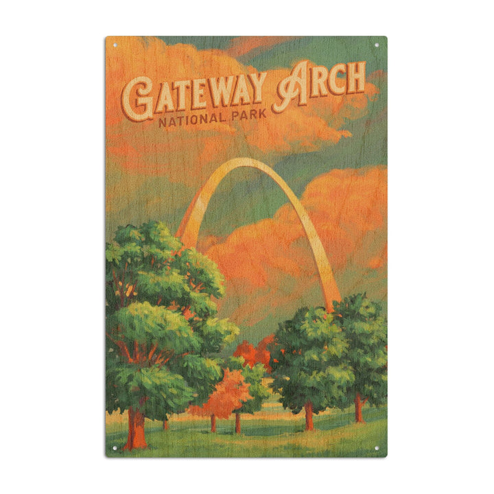 Gateway Arch National Park, Missouri, Oil Painting, Lantern Press Artwork, Wood Signs and Postcards - Lantern Press