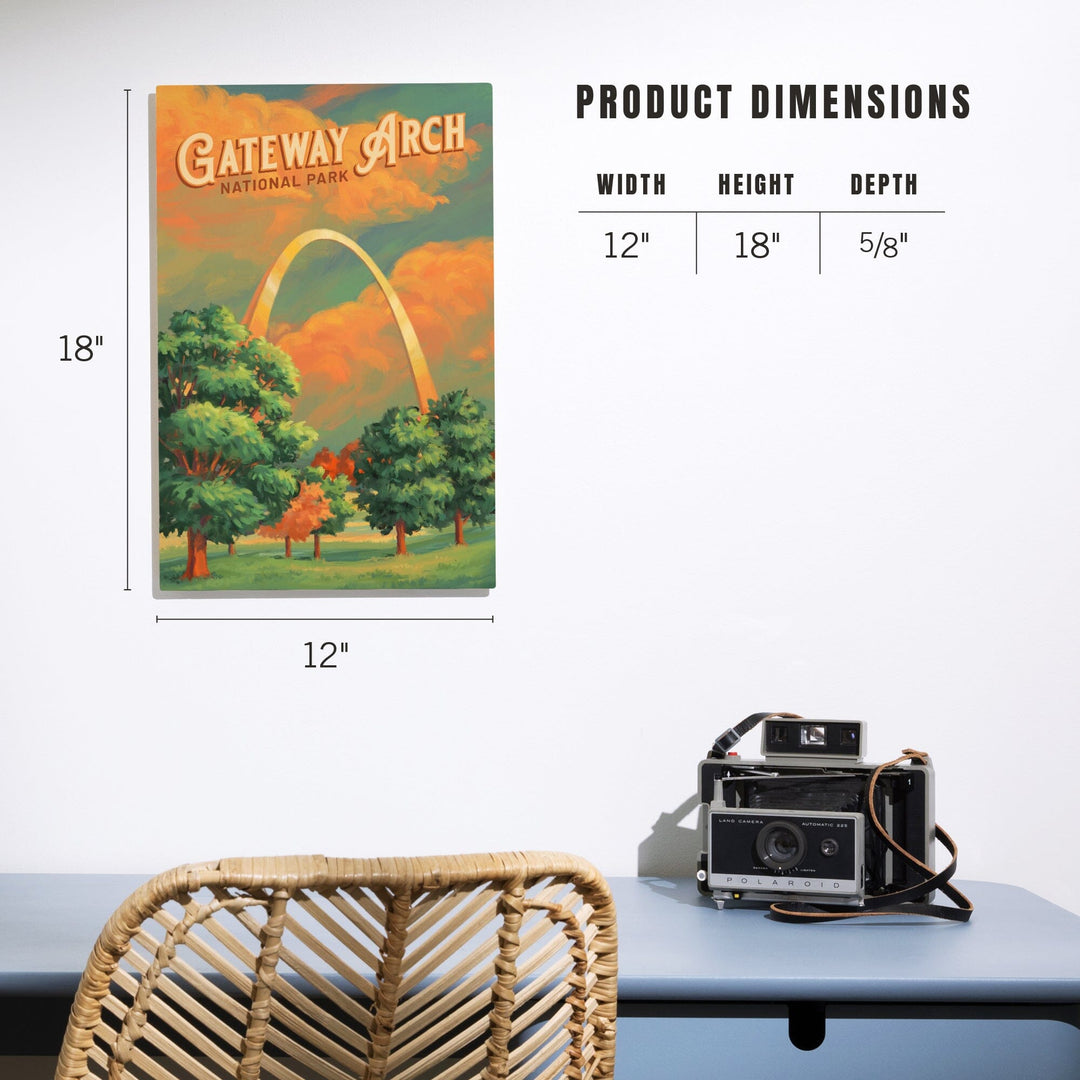 Gateway Arch National Park, Missouri, Oil Painting, Lantern Press Artwork, Wood Signs and Postcards - Lantern Press